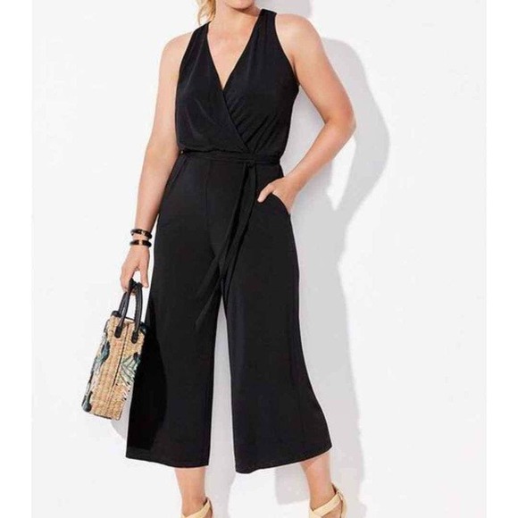 NWT Swimsuits for Swimsuits for All 22/24 plus size black Ava Racerback Jumpsuit - Picture 1 of 6